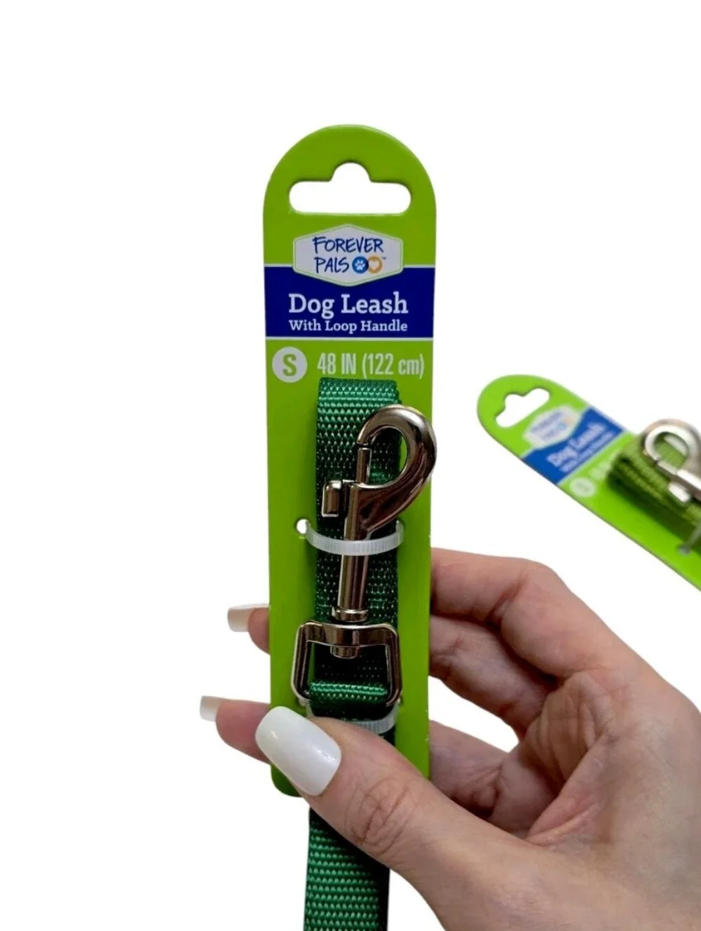NEW Bundle of 2 Forever Pals Green Dog Leash Set Loop Handle Small 48
